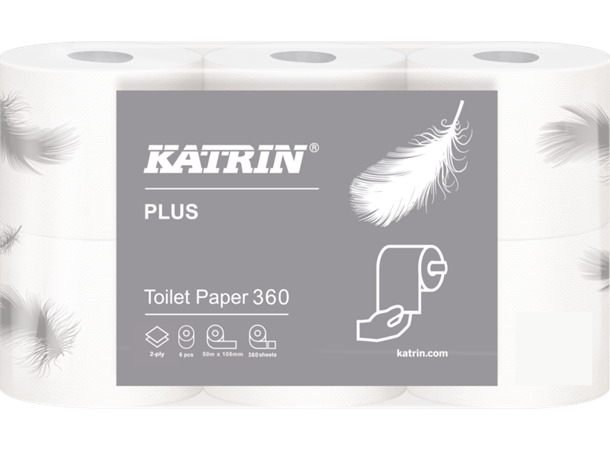 Toalettpapir Katrin Plus soft, sekk 7 pk x 6 stk, tot 42 stk 360 2L 50M