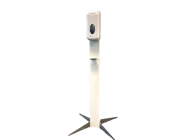Design stativ med Automatisk Dispenser Hvitt stativ m/rustfrie ben - Antibak
