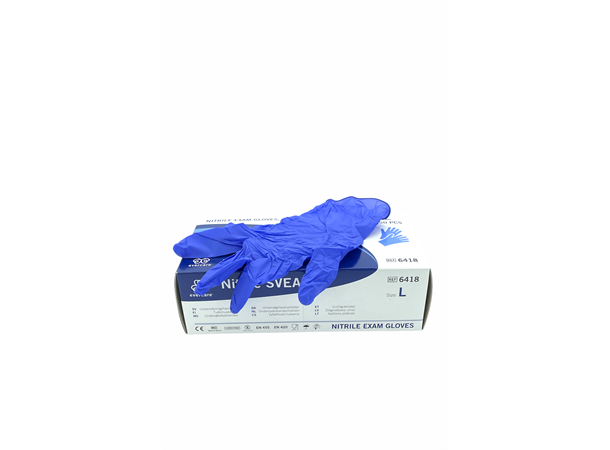Nitrilhansker Str: L 150-Pakk, Blå Disposable Nitrile Examinations Gloves