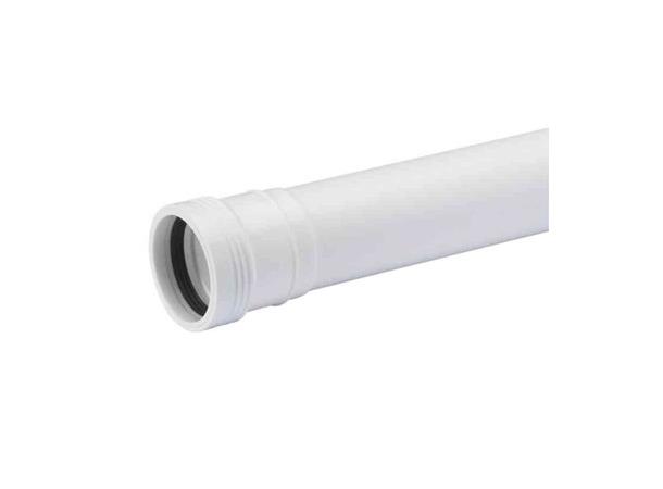 PVC rør med muffe hvit 3 meter 50 mm PP-HT avl.rør m/muffe